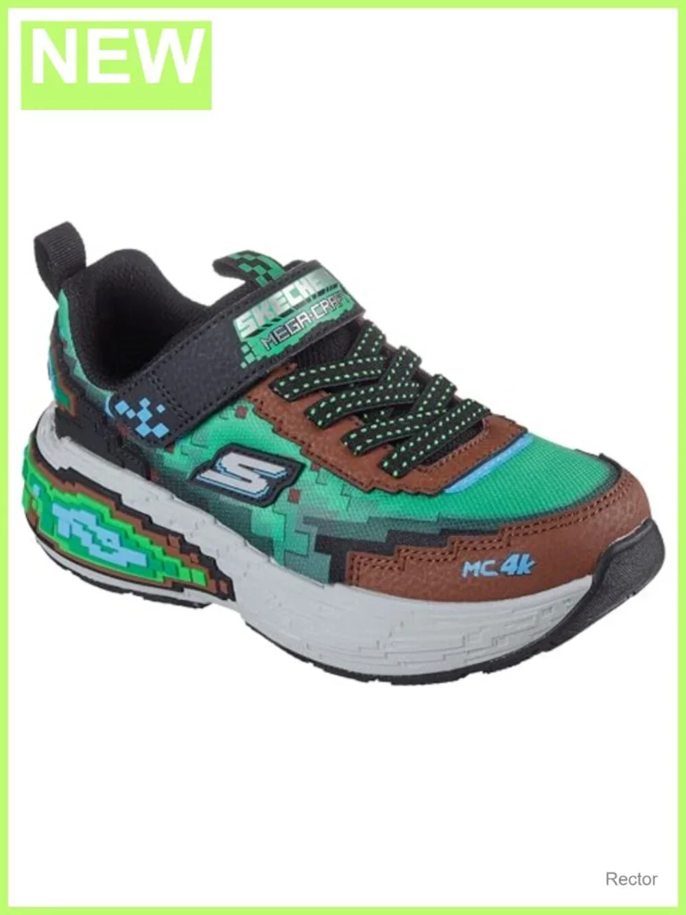 Boys Mega-Craft 4K Sneakers Pixel Print Adaptive Closure Athletic Shoes